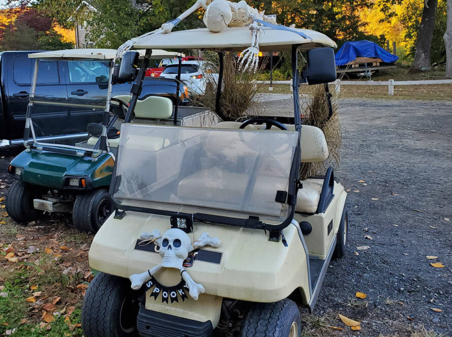 Golf Carts Decorated for Halloween